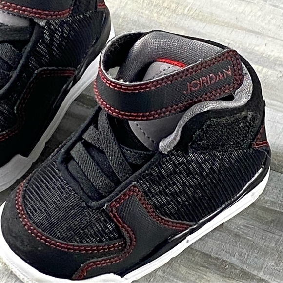 Air Jordan Baby Sneakers High Top Black Red Baby Jordan Basketball Shoe 3c - Picture 14 of 16